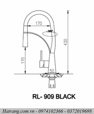 Vòi rửa bát nóng lạnh Luxury LR-909 BLACK