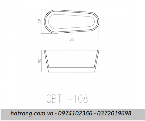 Bồn tắm đặt sàn CLARA CBT-108
