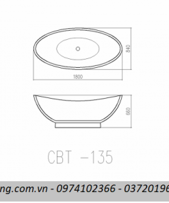 Bồn tắm đặt sàn CLARA CBT-135