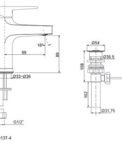 Vòi rửa mặt lavabo Kohler K-74013T-4-CP