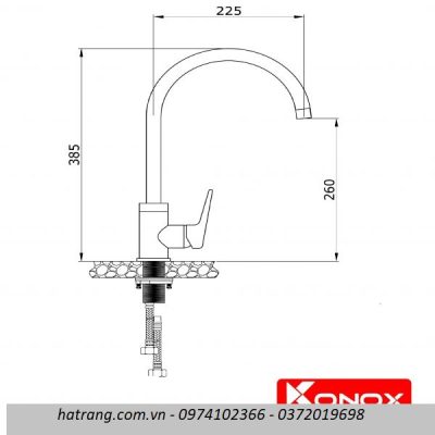 Vòi rửa bát Konox nóng lạnh KN1201