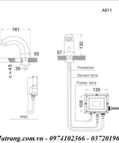 Vòi rửa lavabo cảm ứng Caesar A911